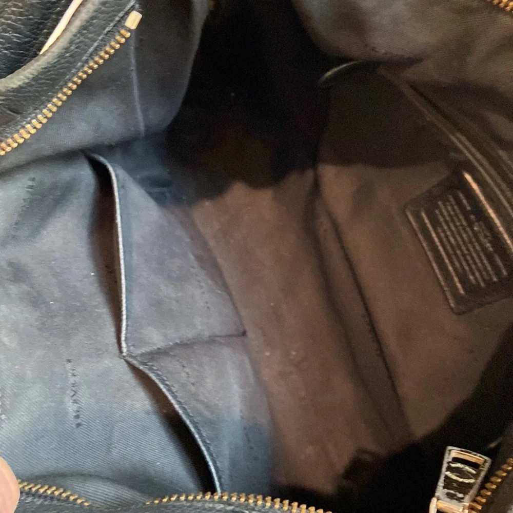 Coach Black Pebble Leather Scout Hobo Handbag, or Cross body gold hardware, EUC - Picture 8 of 13